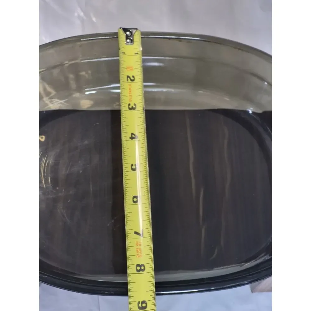 Vintage Pyrex Smokey Gray Amber Black 2 QT Oval Baking Dish 702, & Lid Baking